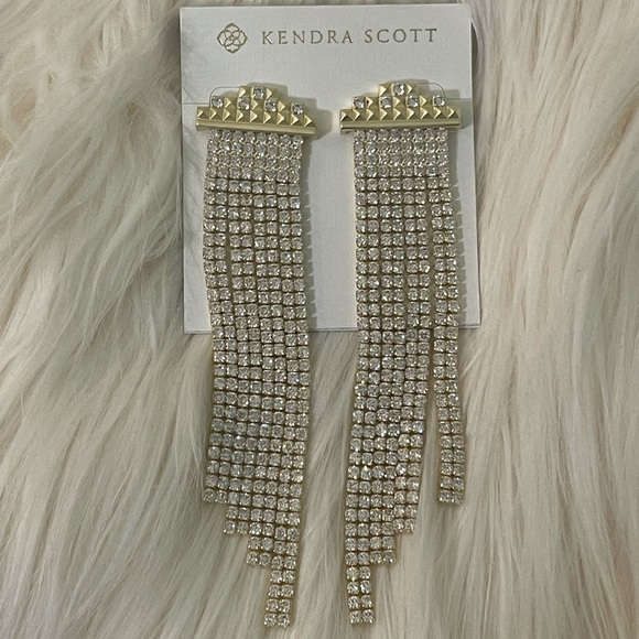 NWT Kendra Scott Gold Olympia Statement Earrings - Picture 1 of 13